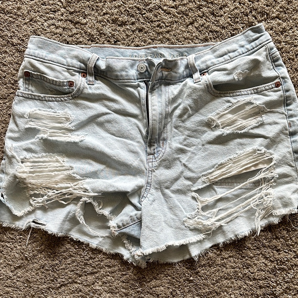 American Eagle Outfitters Distressed Light Denim Shorts